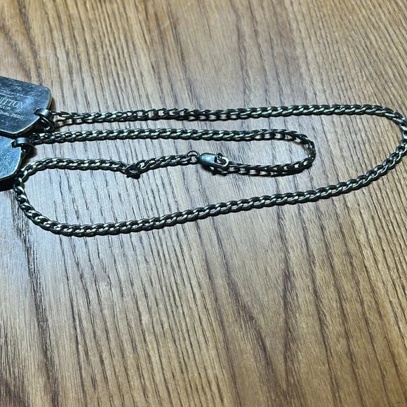 Louis Vuitton Silver Jewelry Dog Tag Necklace - Picture 6 of 8
